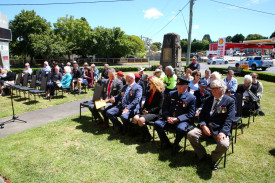 The crowd gathered at the War Memorial outside Moss Vale Services Club.