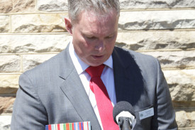 Wingecarribee councillor David Kent addresses the crowd.