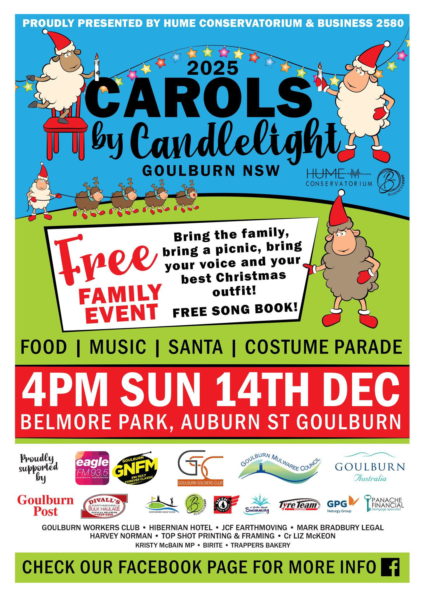 The poster advertising the Goulburn Carols by Candlelight for this year. (Supplied)