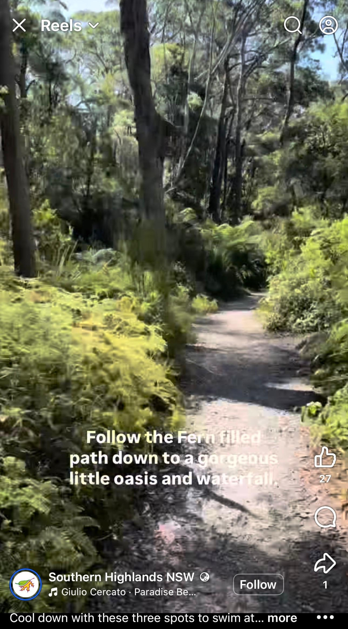 A screen grab from ther video illustrating a walk through one of the National Parks in the area. Supplied.