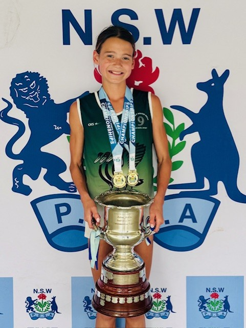 Harlow’s massive trophy that she won at the Championships recently. (Supplied)