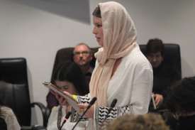 Moss Vale High School’s Imogen Ruschke speaks for the Egypt team.