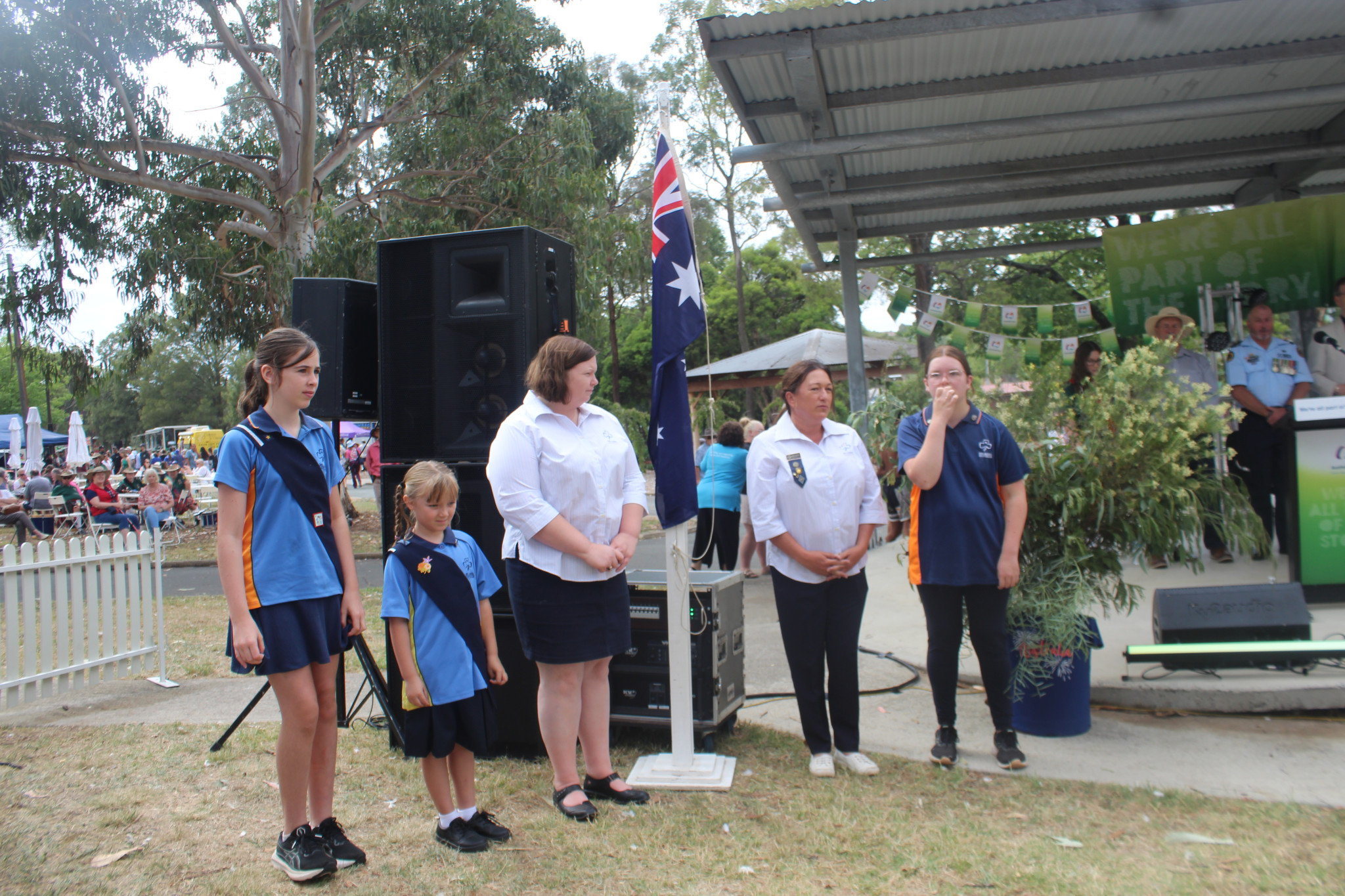Representatives from Goulburn Girl Guides raised the Australian flag.