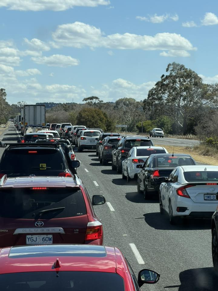 Bumper to bumper on the Hume Highway. Supplied.