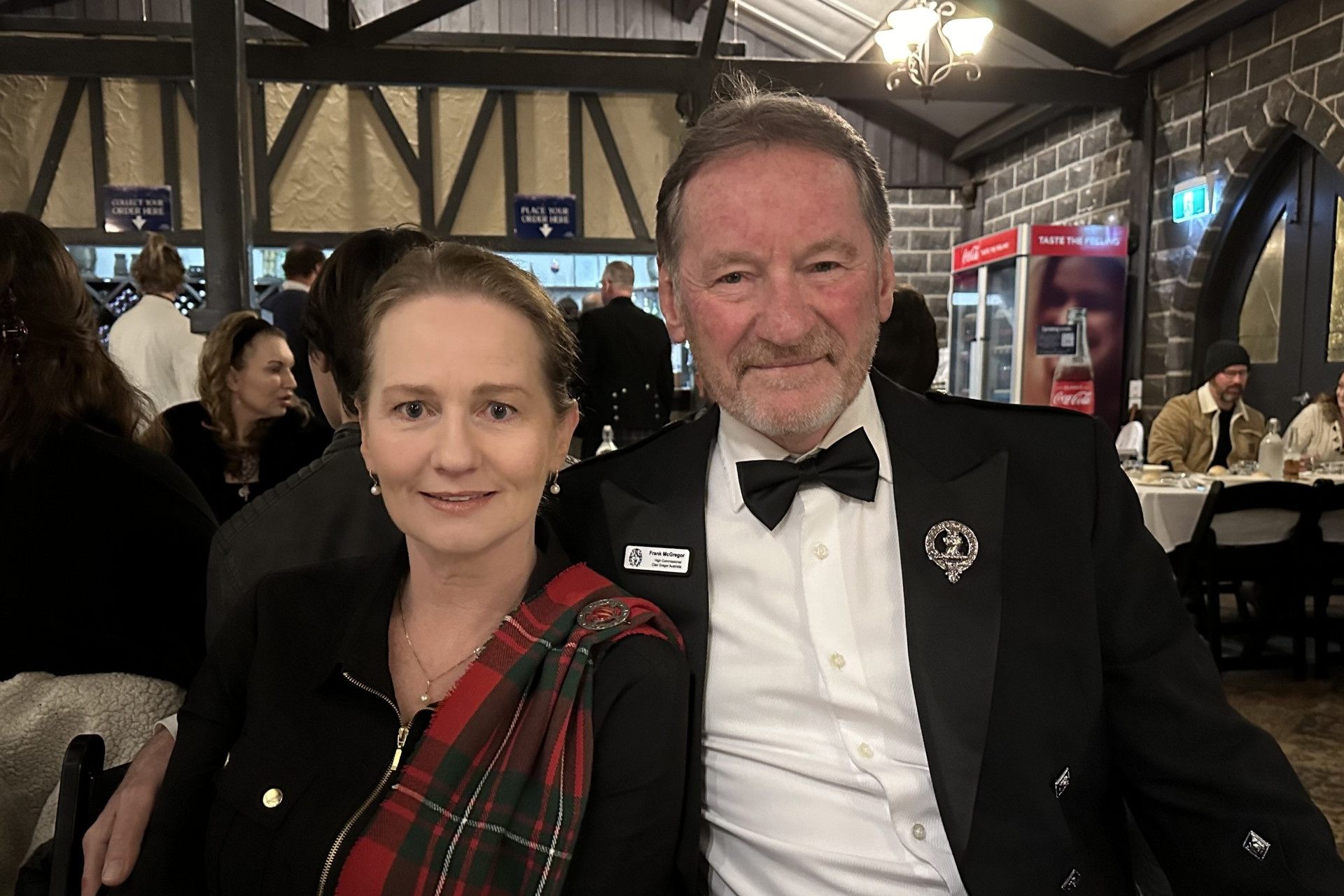 Frank MacGregor &ndash; pictured with wife Fiona &ndash; has been named Chieftain of the Day for this year&rsquo;s Bundanoon Highland Gathering. Supplied.