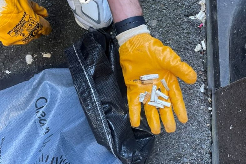 Cigarette butts, which contain plastic are a big problem. Supplied.