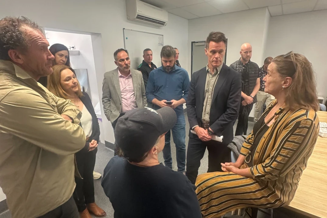 The Southern Wire took this photo earlier this year when locals including Kate Ingham, Peter Arkins, Anna Phillips and Cr Sara Moylan met the NSW Premier Chris Minns and Emergency Services Minister Jihab Dib in Moss Vale.