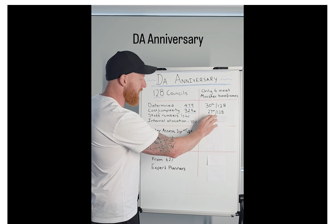Mayor Fitzpatrick with whiteboard