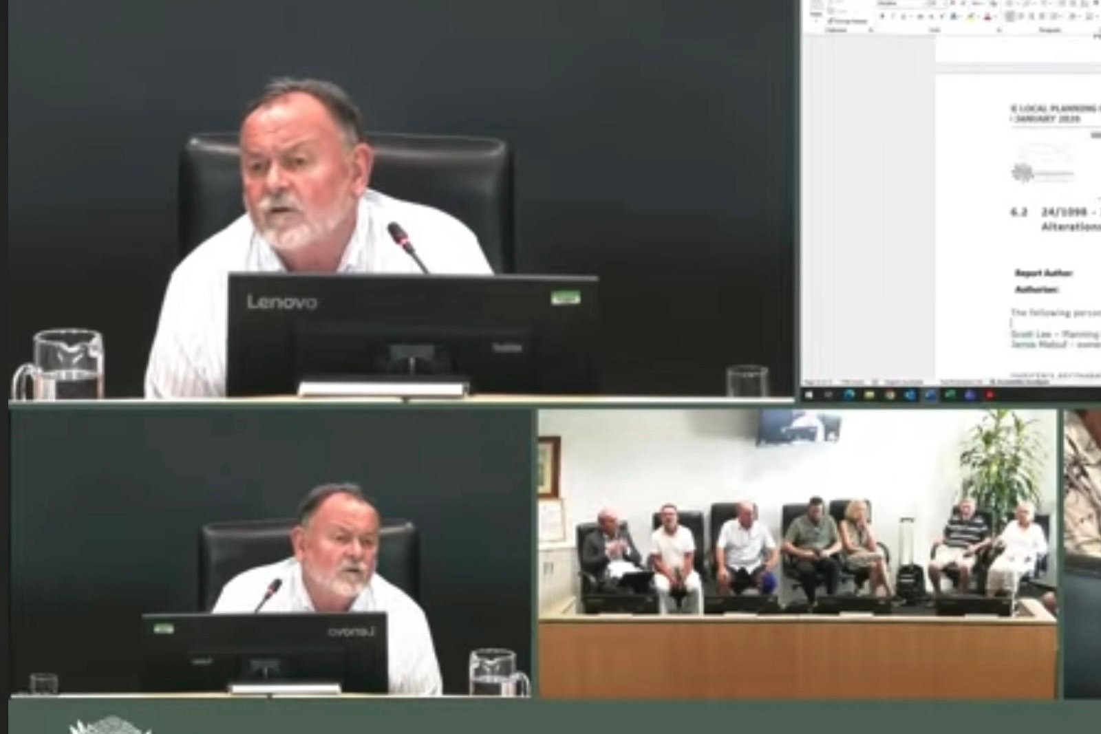 Chair of Wingecarribee’s Local Planning Panel Steven Layman in a screen grab from the meeting. Supplied.