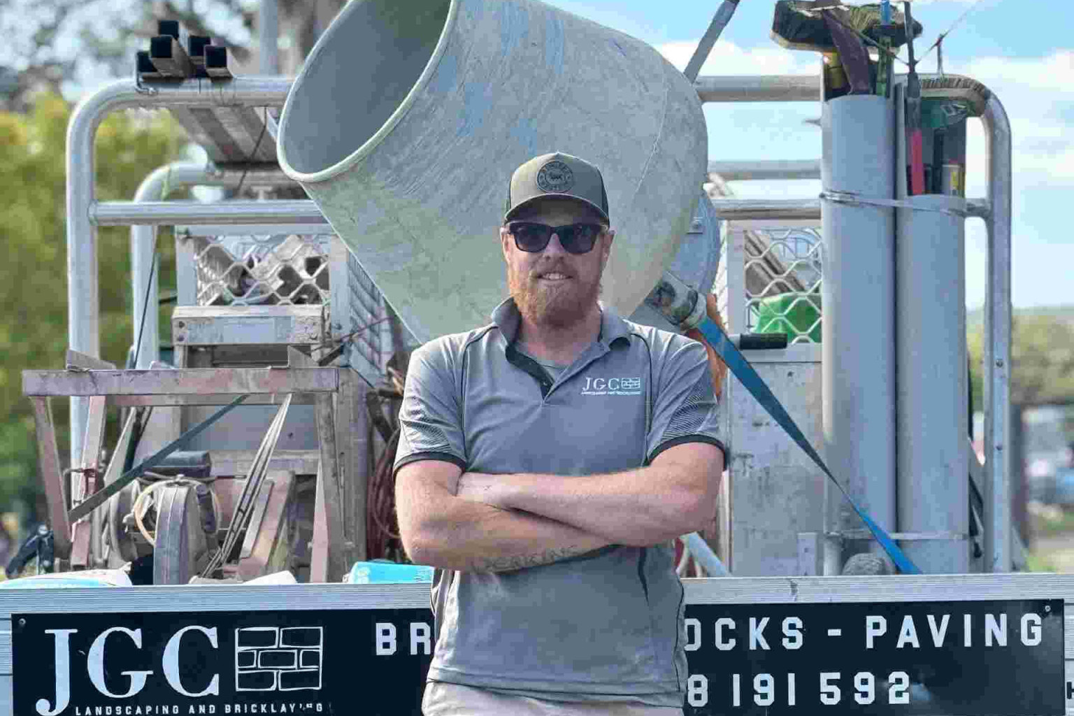 Bundanoon dad-of-four Sam Perkins has credited TAFE NSW with helping him make an unlikely career change to bricklaying. Supplied.