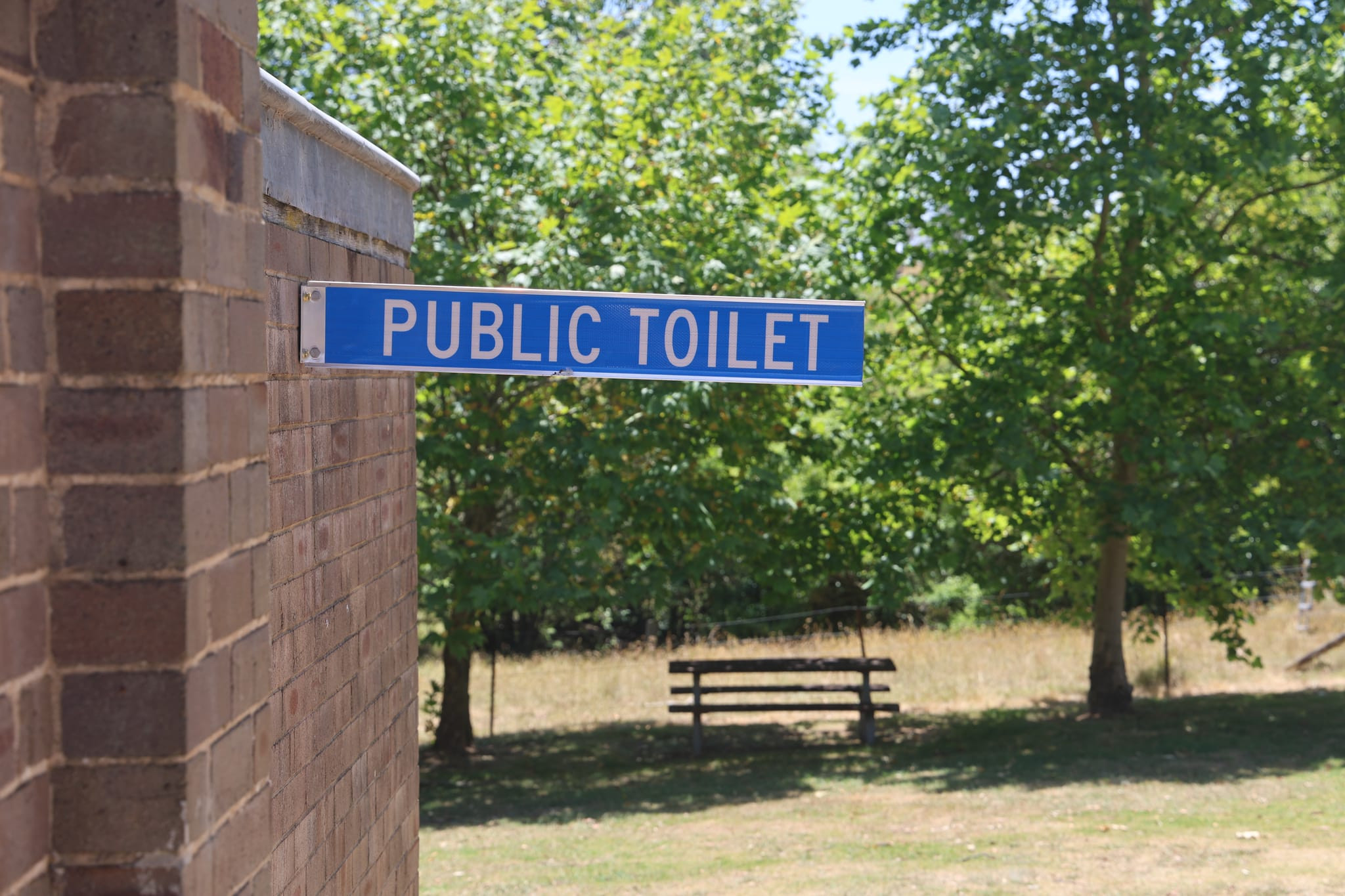 The new sign to direct those needing a public toilet. Supplied.
