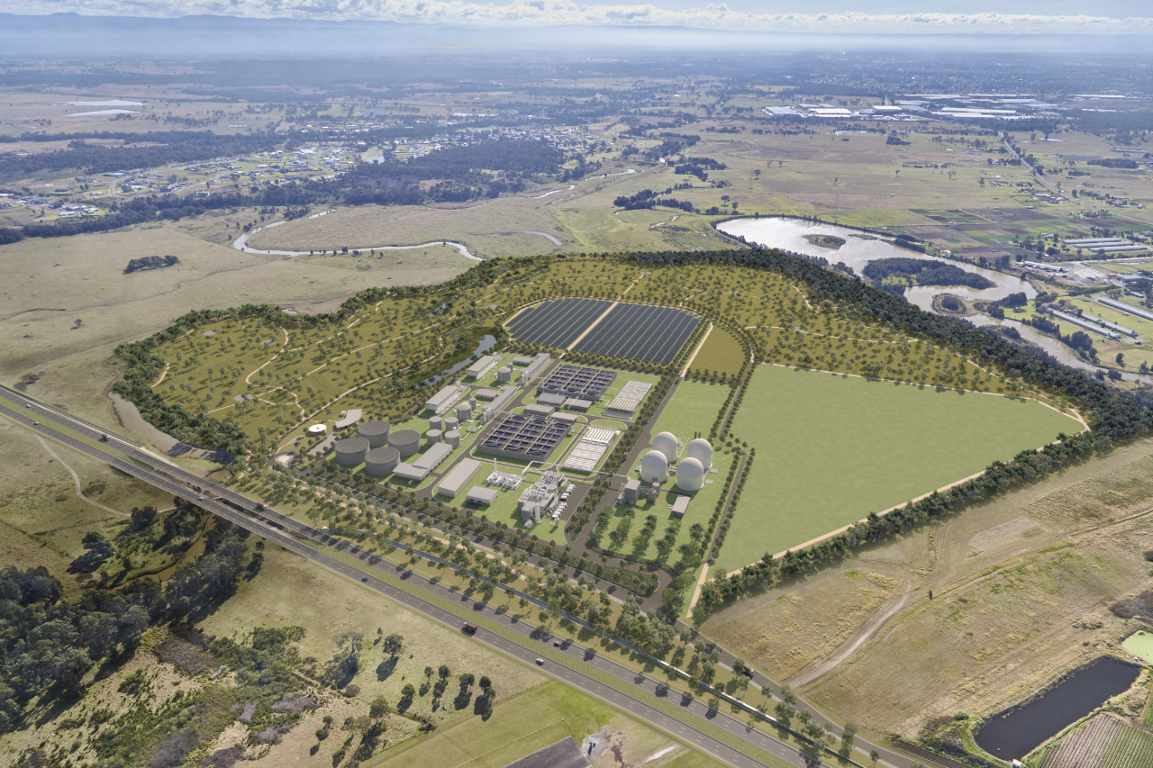 An artist impression of Sydney Water&rsquo;s proposed Advanced Water Recycling Centre at Kemps Creek. Supplied Sydney Water.