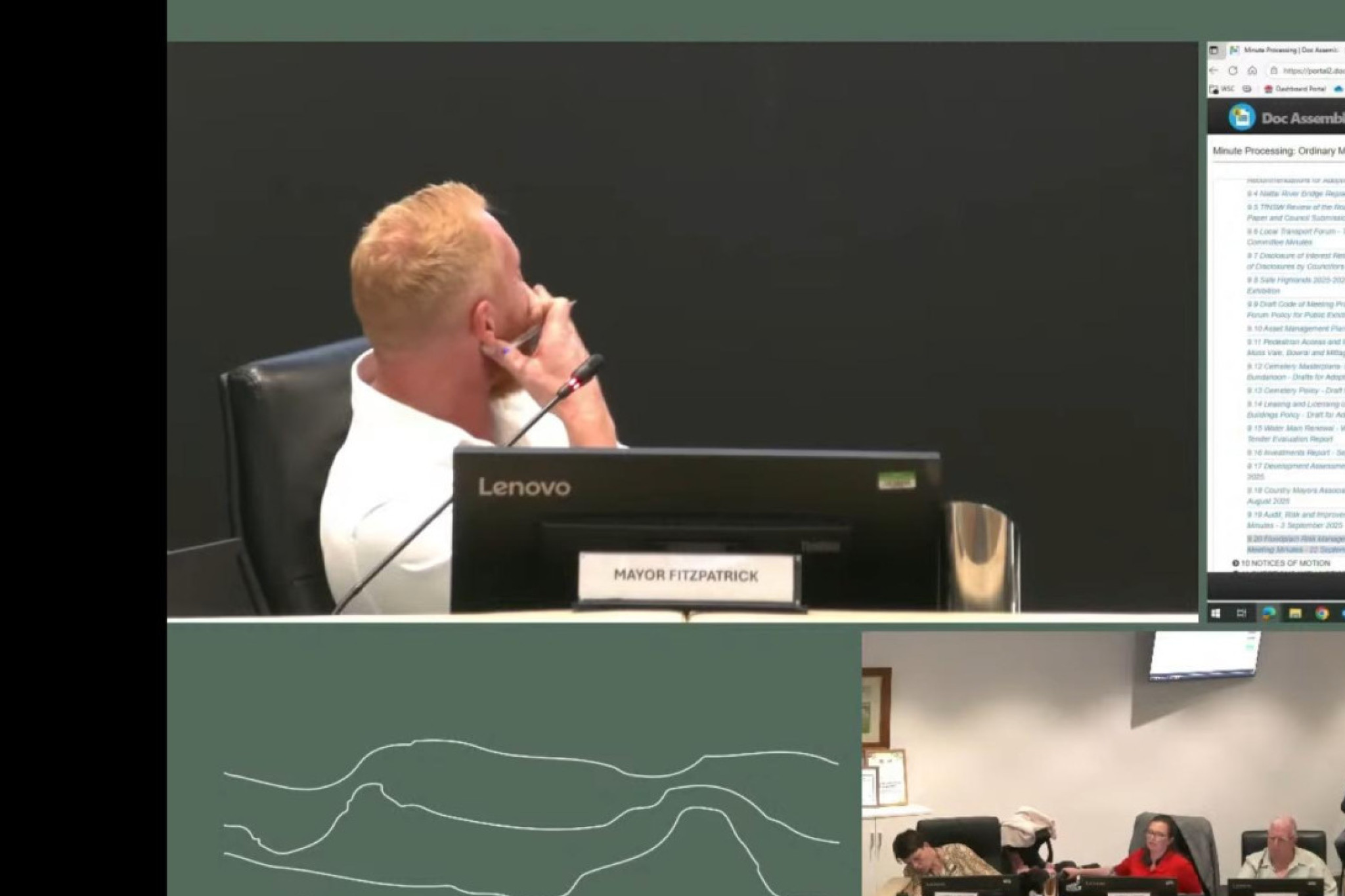 A grab from last nights council meeting - Wingecarribee Shire Council live stream.
