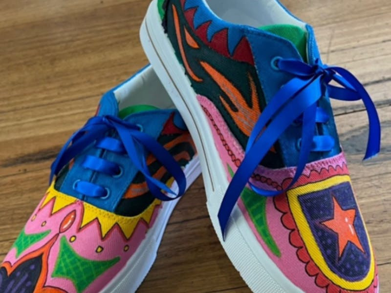 Have fun doing a ‘Paint Your Shoes’ workshop at Tootsies Gallery and Cafe in Yass this Sunday afternoon. (Supplied)