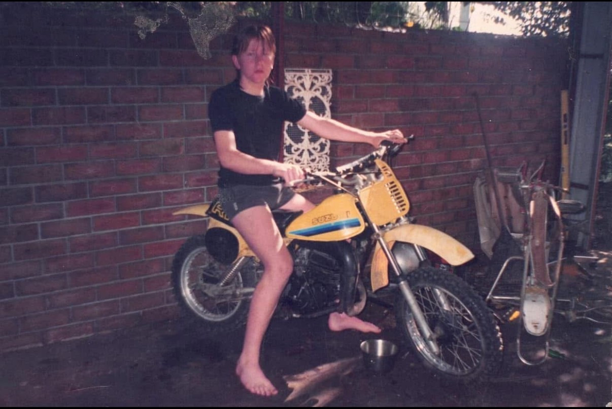 Cr Paul Rogers on the RM80X that he rode at Appin in the late 1980s. Supplied.