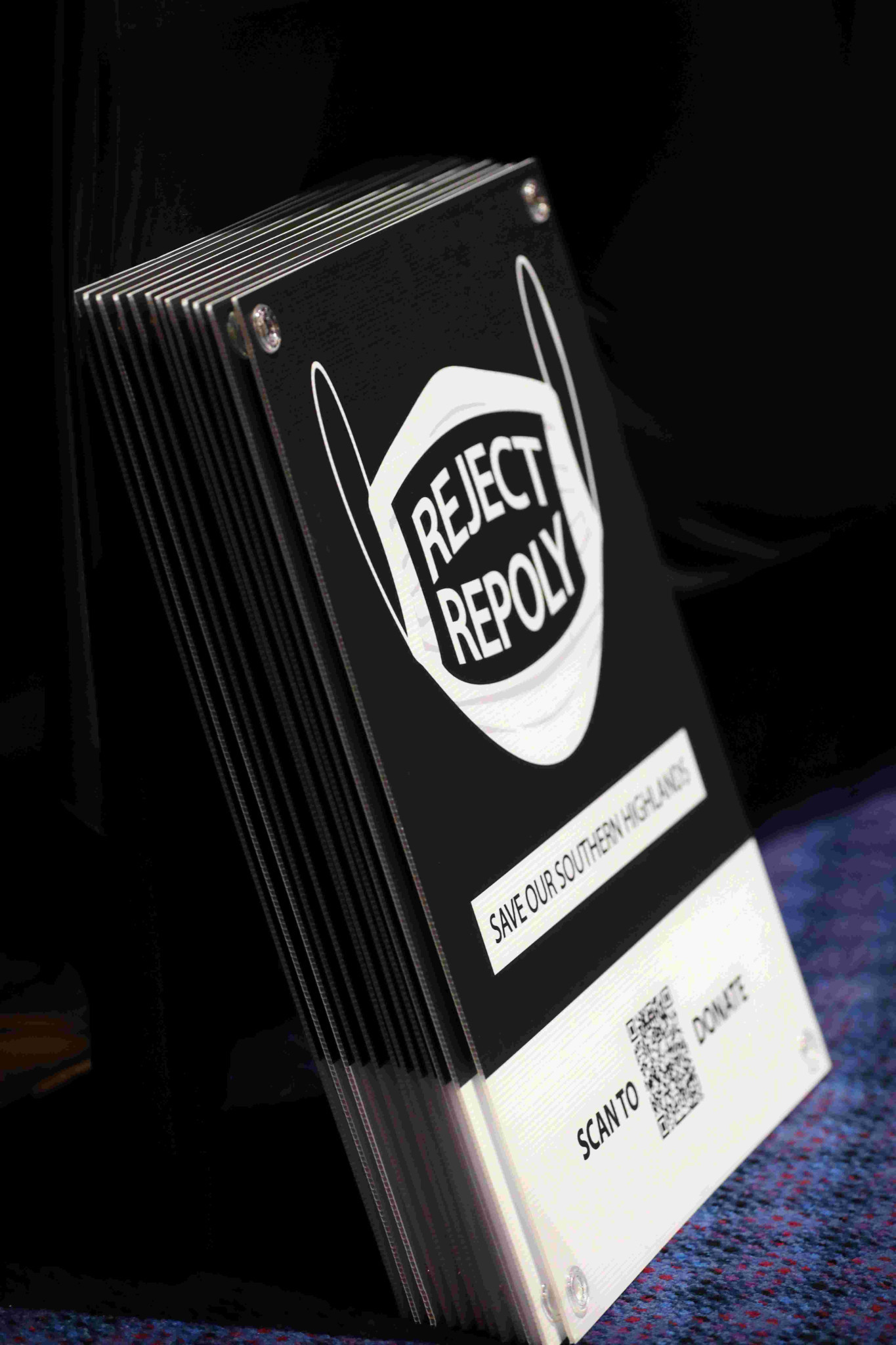 Reject Repoly signs. Picture: Stuart Carless.