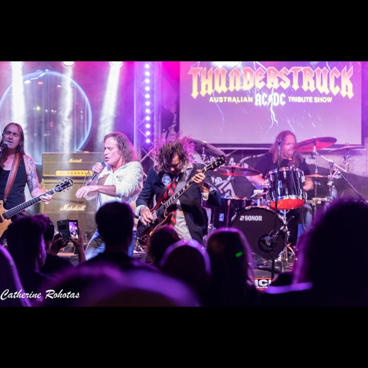 THUNDERSTRUCK - The Australian AC/DC Tribute Band will be playing at The Oaks Hotel this Saturday night from 8pm. (Photo: kartoon.com.au)