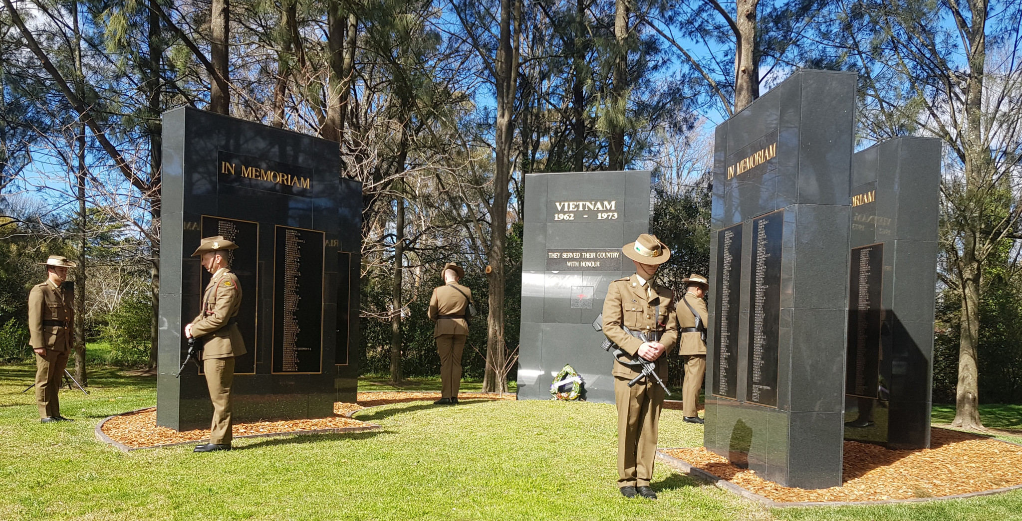 The Cherry Tree Walk monoliths require repairs to the granite, which is showing cracking. (Supplied)